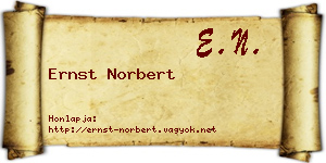 Ernst Norbert névjegykártya